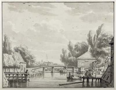 Winschoterdiep con Bontebrug, visto dalla città da Jan Bulthuis